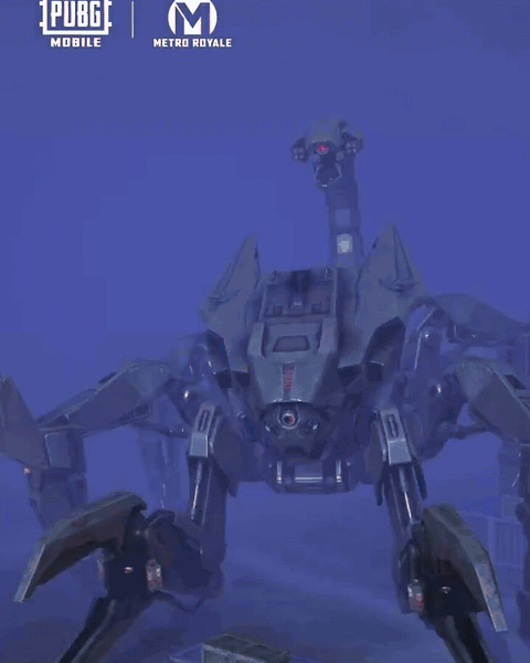 GIF: a mechanical scorpion boss in Seal City